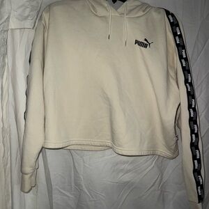 Puma Women's Beige Hoodie with Black Accents